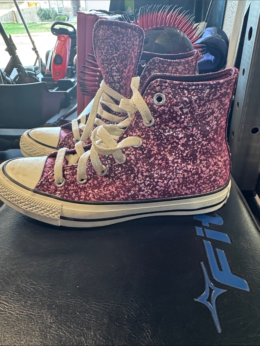 Converse Kids High-Top Glitter Sneakers - Pink Glitter